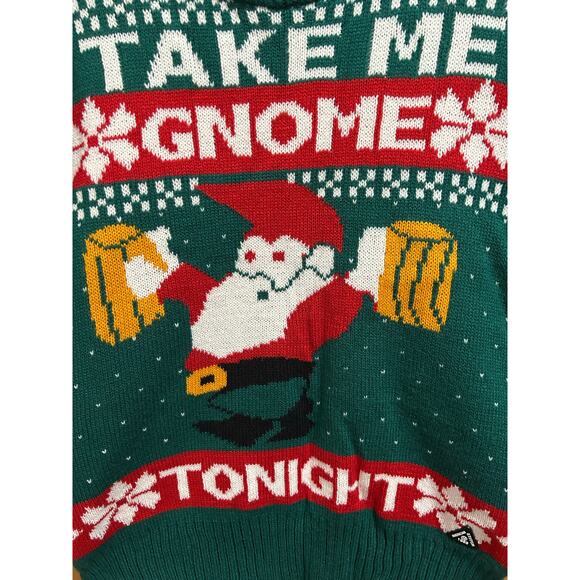 American Stitch Women’s Large Size Crewneck Holiday Gnome Christmas Sweater - Picture 2 of 5